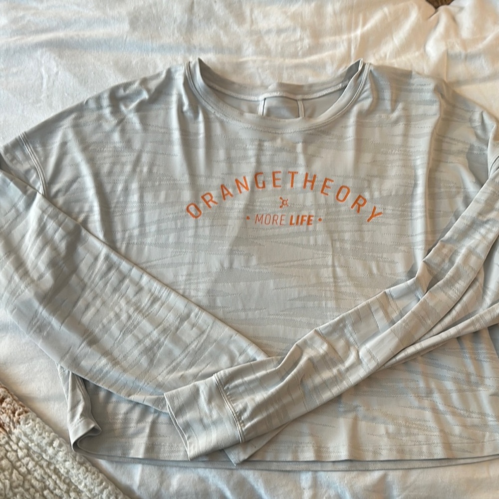 Lululemon Orangetheory Light Gray Long Sleeve Tee